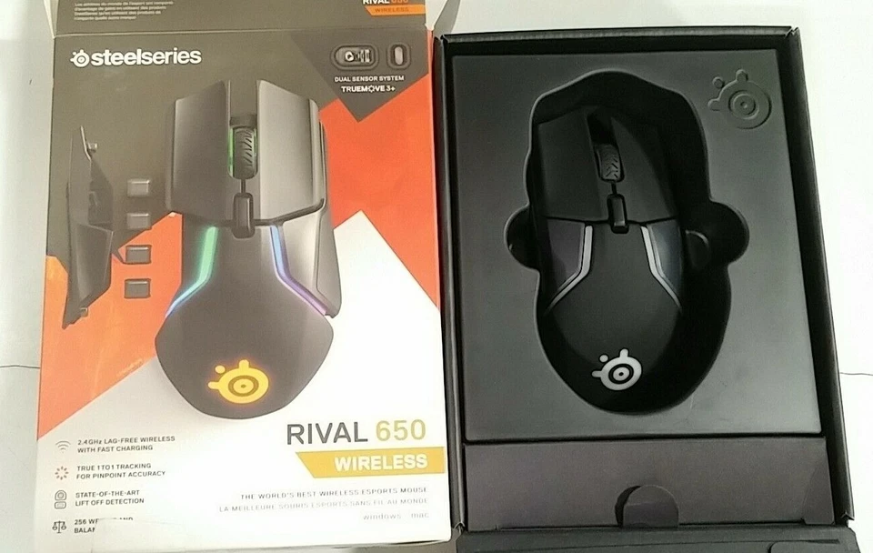 SteelSeries gaming mouse Rival 650 Wireless dual sensor 62456 - Image 1 of 1