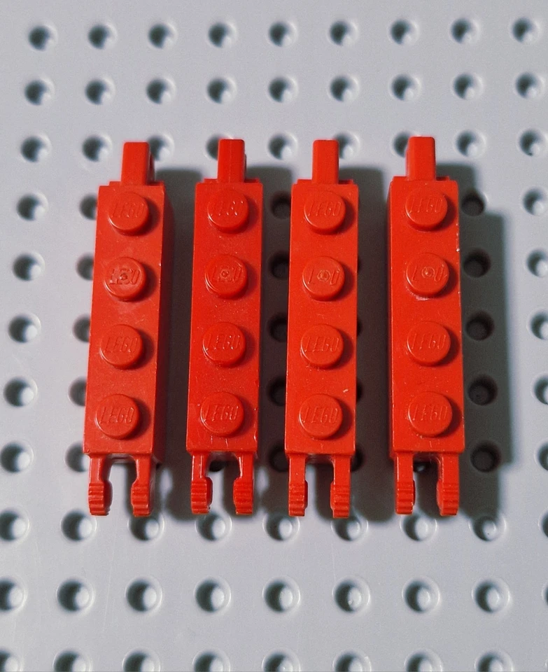 Lego Raster Scharnier Gelenk Stein 1x4 Rot 4 Stück 30387 A237 - Bild 1 von 1