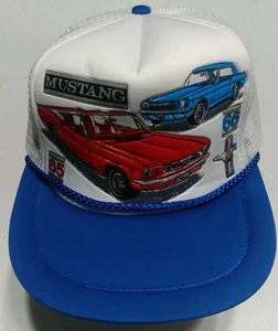 Vintage Ford Mustang Mütze Kappe 1965-1966 Snapback Seil vorne Mesh hinten Trucker neu aus altem Lagerbestand - Bild 1 von 9