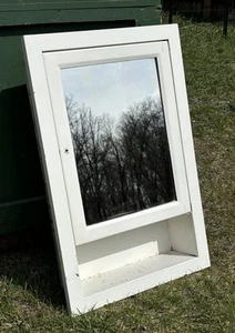 Vintage Metal White Medicine Cabinet With Mirror. No Shelves Or Handle - Picture 1 of 24