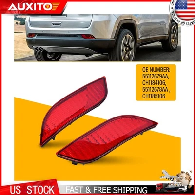 Luz marcadora reflectora de parachoques trasero de repuesto para Jeep Compass L & R 2017-2023 Foto 1 de 4