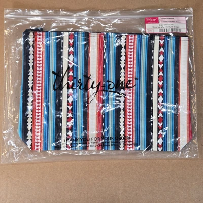 Thirty-One 31 Zipper Pouch Southwest Stripe lined bag -New In Package - Image 1 of 4