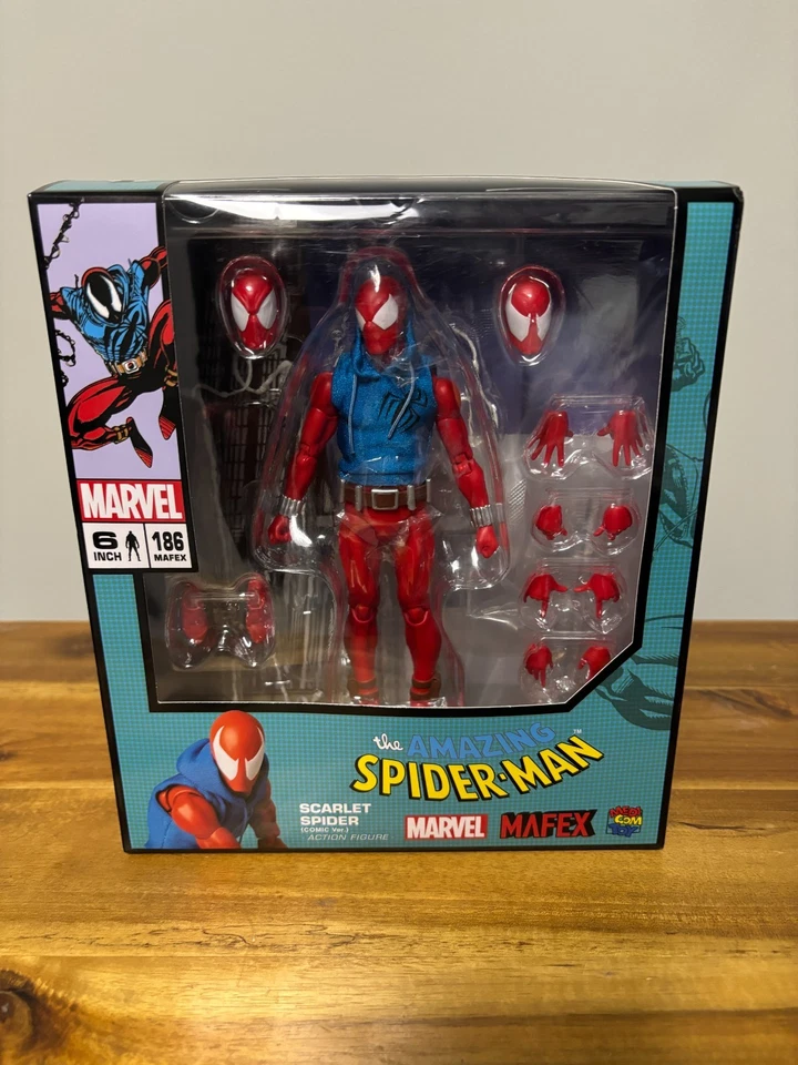 AUTÉNTICO Disfraz Mafex Marvel Spider-Man Araña Escarlata #186 Comic Medicom EE. UU. Foto 1 de 1