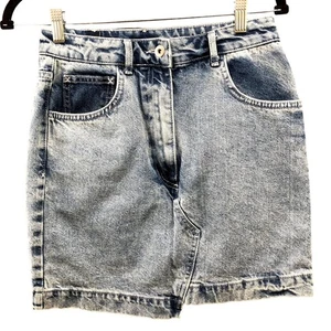 ASOS Collusion Jean Skirt Womens Size 6 Blue Light Wash Straight Mini High Rise - Picture 1 of 10
