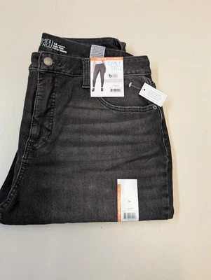 Time And Tru Womens High Rise Curvy Skinny Stretchy Jeans Black Wash Size 14 - Image 1 of 4
