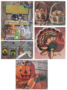 Mary Maxim or Bucilla Autumn Fall seasonal holidays plastic canvas kits NEW - Picture 1 of 6