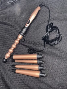 Bestope Pro Beach Waver Curling Iron Wand 5 In 1 Interchangeable Wands 3 Barrel - Picture 1 of 4