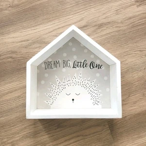 Casetta in legno scatola ombra aperta asilo parete da appendere decorazione insegna sogno grande 11x11x3" - Foto 1 di 11
