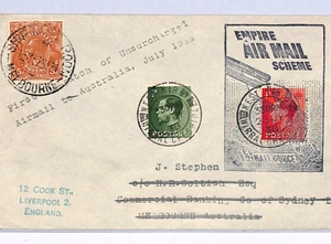 GB/AUSTRALIA Cover 1938 KEVIII KGV MIXED FRANKING Empire Air Mail Scheme XF188 - Picture 1 of 12