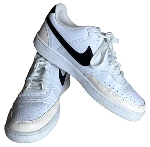 Nike Court Vision sneaker basse donna taglia 9,5 bianco rosa chiaro nero scarpe FD0285 - Foto 1 di 16