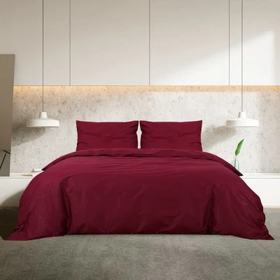 *BRAND NEW* Duvet Cover Set Bordeaux 100% COTTON 55.1 x 78.7in Bedding SET - Image 1 of 4