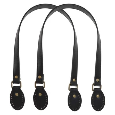 2x PU Leder Handgriffe für Handtaschen 66 cm Schwarz - Bild 1 von 4