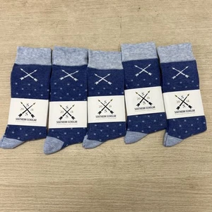 Lot Of 5 Pairs Southern Scholar Blue Mid Calf Socks Msrp $100 - Picture 1 of 5