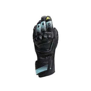 Motorcycle Gloves Leather Man Dainese FIERO Black/Water/Yellow Fluo - Picture 1 of 5