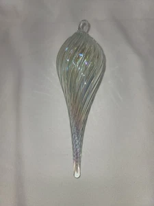 Adorno de Navidad lágrima nacarada soplada a mano  - Imagen 1 de 2