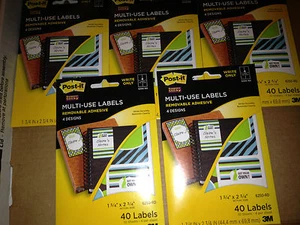 Post-it Multi-Use Adhesive Labels, 40 Labels With 4 designs, LOT OF 5 PACKS NEW - Picture 1 of 3