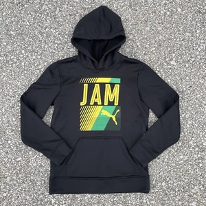 Puma Jamaica Hoodie Youth Kids Large 14-16 Black Sweatshirt Soccer Futbol Sports - Picture 1 of 11