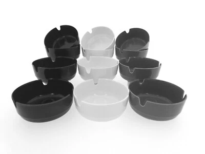 MC-Trend Aschenbecher Set 12 Stück Melamin rund Outdoor 3 Farben stapelbar - Bild 1 von 4