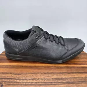 Ecco Golf Shoes Men's 12 46 Black Leather Street Retro Spikeless Sneakers - Picture 1 of 9