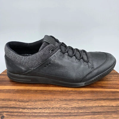 Ecco Golf Shoes Men's 12 46 Black Leather Street Retro Spikeless Sneakers - Image 1 of 4
