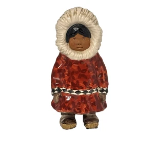 C. Alan Johnson 1962 Kaipuk Girl Red Parka Dress Vintage Alaska Eskimo Inuit - Picture 1 of 12