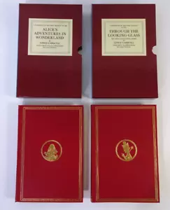 VTG 1984 Alice In Wonderland Looking Glass Lewis Carroll 1st Ed Facsimile Books - Picture 1 of 15