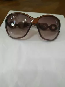 MARC BY MARC JACOBS MMJ054/N/S SUNGLASSES BROWN CHAIN GOLD LINK DETAIL - Picture 1 of 11