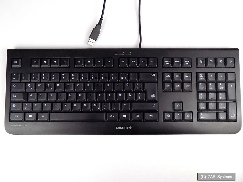 Original Cherry JG-08 USB Tastatur Keyboard QWERTZ Schwarz JK-0800DE-2 Black, OK - Bild 1 von 1