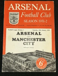 Arsenal Vs Manchester City, Saturday 26th January 1952, Division 1 - Picture 1 of 8