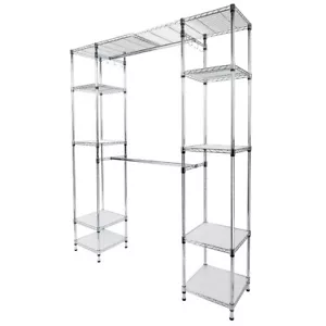 85" Metal Rack Custom Closet Organizer Shelves System Expandable Clothes Storage - Picture 1 of 21