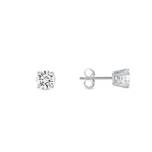 3/4 Ct Round Lab Created Grown Diamond Earrings 950 Platinum F/VS Basket Push - Picture 1 of 3