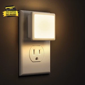 Night Lights Plug into Wall 2-Pack, 0.3W Plug in Night Light, Dusk to Dawn, 3000 - Picture 1 of 7