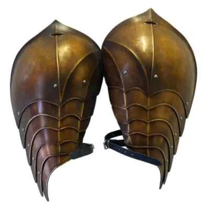 Larp Armor Elven Style Shoulder Armor Pauldrons 16ga SCA cosplay armor Costume - Picture 1 of 3