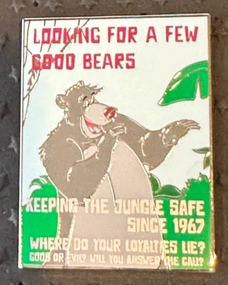 Prendedor Disney 2021 WDW Heroes vs Villains Jungle Book Baloo Join Póster LE2000 Nuevo Foto 1 de 2