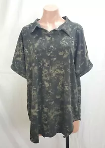 Lularoe Charlie Women's Brown Tan Tie Dye Short Sleeve Button Up Shirt Large NWT - Picture 1 of 12