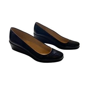 Lifestride Velocity 2.0 Women 9 Wedge Heel Black Textured Patent Leather Comfort - Picture 1 of 7