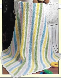 Candystripe Baby Blanket/Afghan knitting PATTERN INSTRUCTIONS - Picture 1 of 1