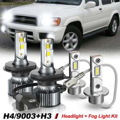 For Nissan Pathfinder 2001-2004 6500K LED Headlight + Fog Lights Bulbs Combo 4pc - image 1 of 4