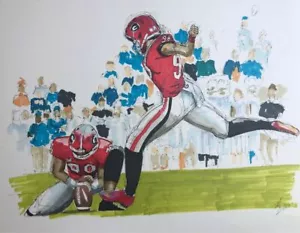 SEC SPORTS PLAYER PRINT of UGA Kicker Rodrigo Blankenship by Michael Brown - Picture 1 of 1