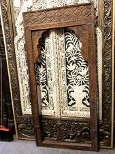 ARCH old world design Farmhouse Hand Carved Jharokha Window Frame Decor