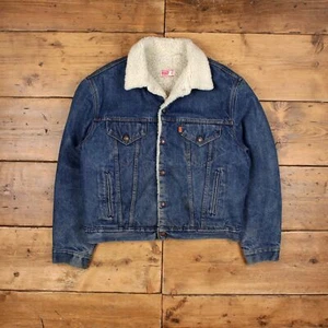 Vintage Levi's Jeansjacke XL 80er Sherpa gefüttert Trucker blau - Bild 1 von 9