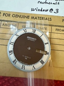 NEW VTG 1970's 80's Seiko Brown Silver Ring Roman Watch Dial window 7006 8039s - Picture 1 of 2