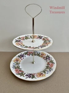 VINTAGE PARAGON ROYAL ALBERT COUNTRY LANE 2 TIER CAKE PLATE - GREAT CONDITION - Picture 1 of 5