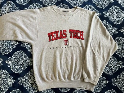 Vintage 90s CADRE Texas Tech Red Raiders Embroidered Crewneck Sweatshirt MEDIUM - Image 1 of 4