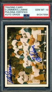Don Zimmer Clem Labine PSA DNA Gem Mint 10 Signed 1981 TCMA Autograph - Picture 1 of 1