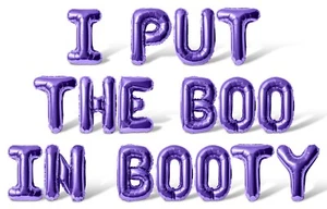 I PUT THE BOO IN BOOTY Letter Balloon Banner - DIY Halloween Party Decorations - Picture 1 of 55