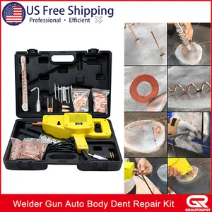 Auto Body Dent Repair Kit 800VA Electric Stud Welder Gun w/ Puller Hammer Yellow - Bild 1 von 24