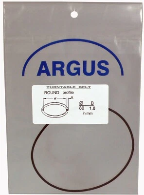 Turntable Round Belt : Diameter 80 mm Thickness 1.8 mm    - Image 1 of 4