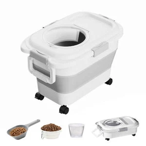 Collapsible Pet Food Storage Container Large Dog Cat Food Storage Airtight 23lb - Picture 1 of 6