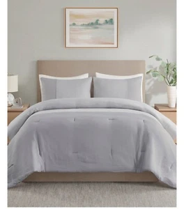 Beautyrest Set Copricostume Oversize in Garza 3 Pezzi per Letto King Size Grigio - Foto 1 di 2